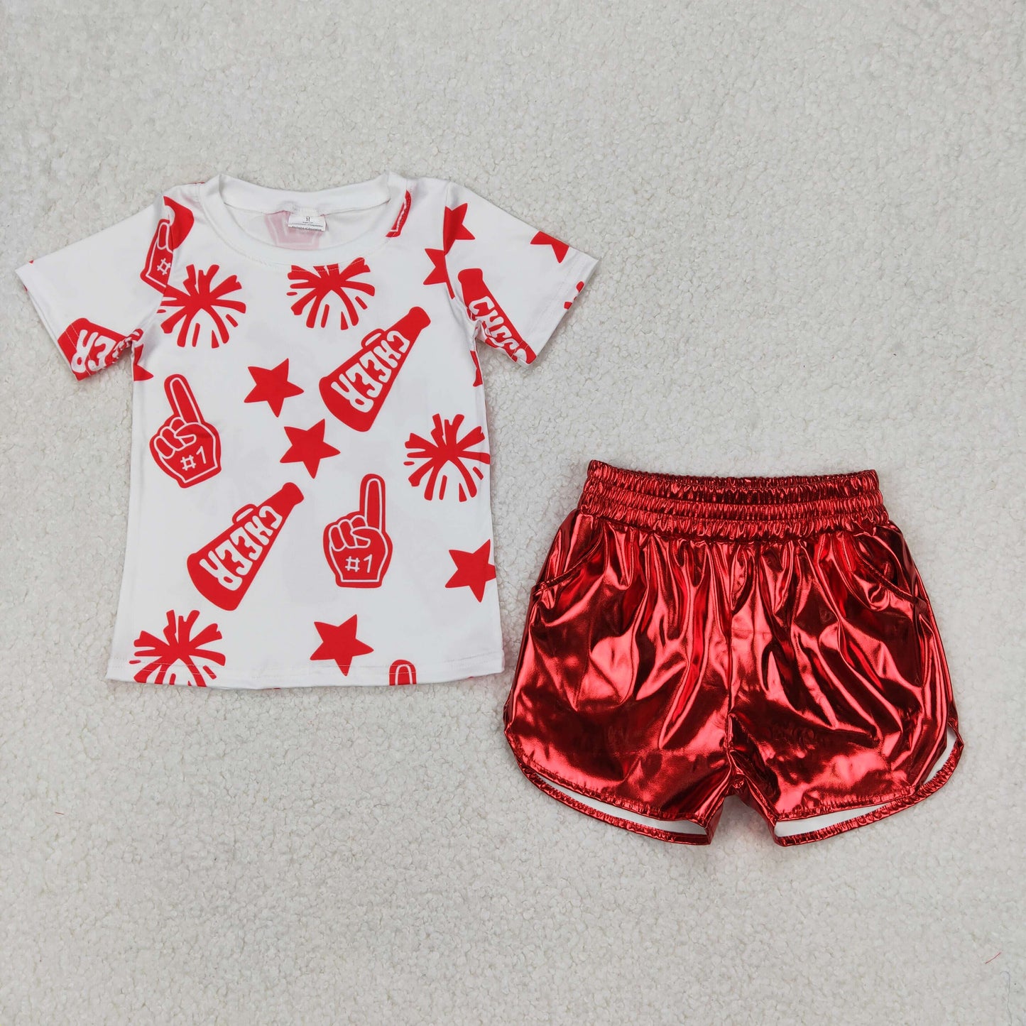 GSSO1937组合 leather glitter sparkling westen girl red summer outfit 202503 RTS