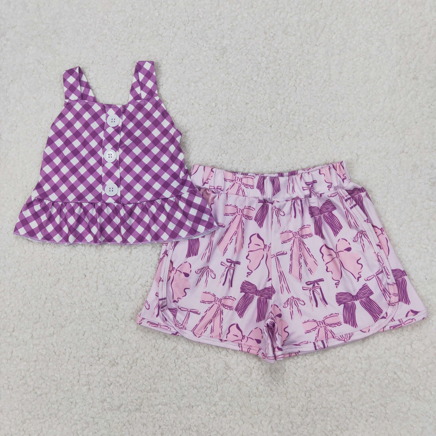 GSSO2035 bow purple girl summer outfit 202504 RTS