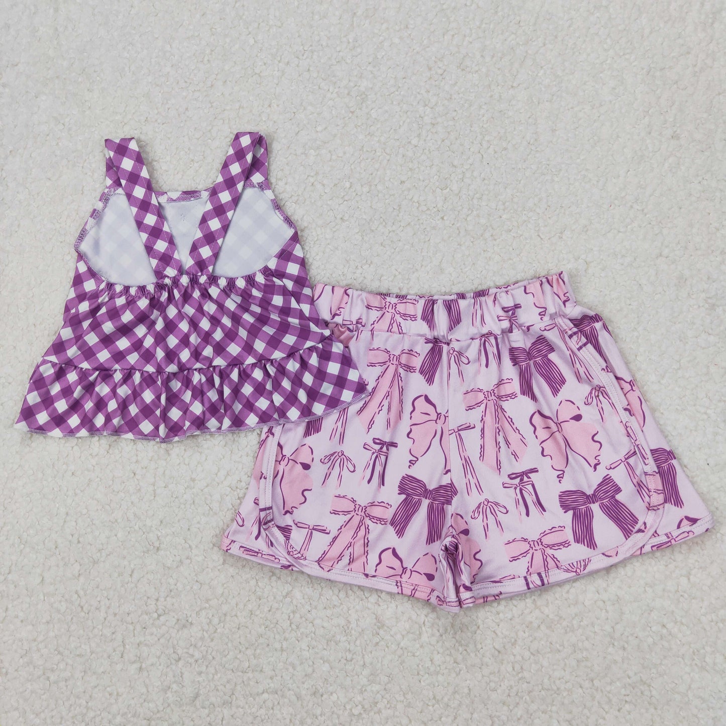 GSSO2035 bow purple girl summer outfit 202504 RTS
