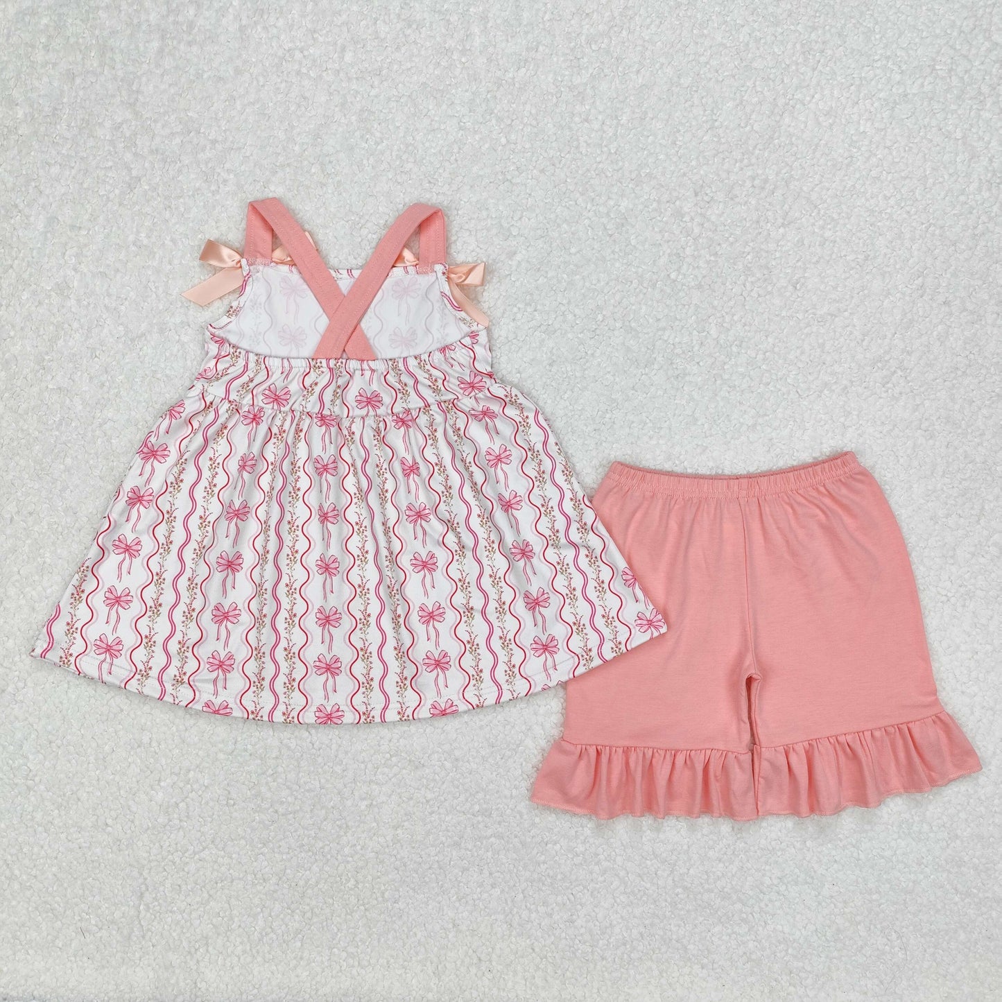 GSSO2094 bow flowers girl summer  outfit 202502 RTS