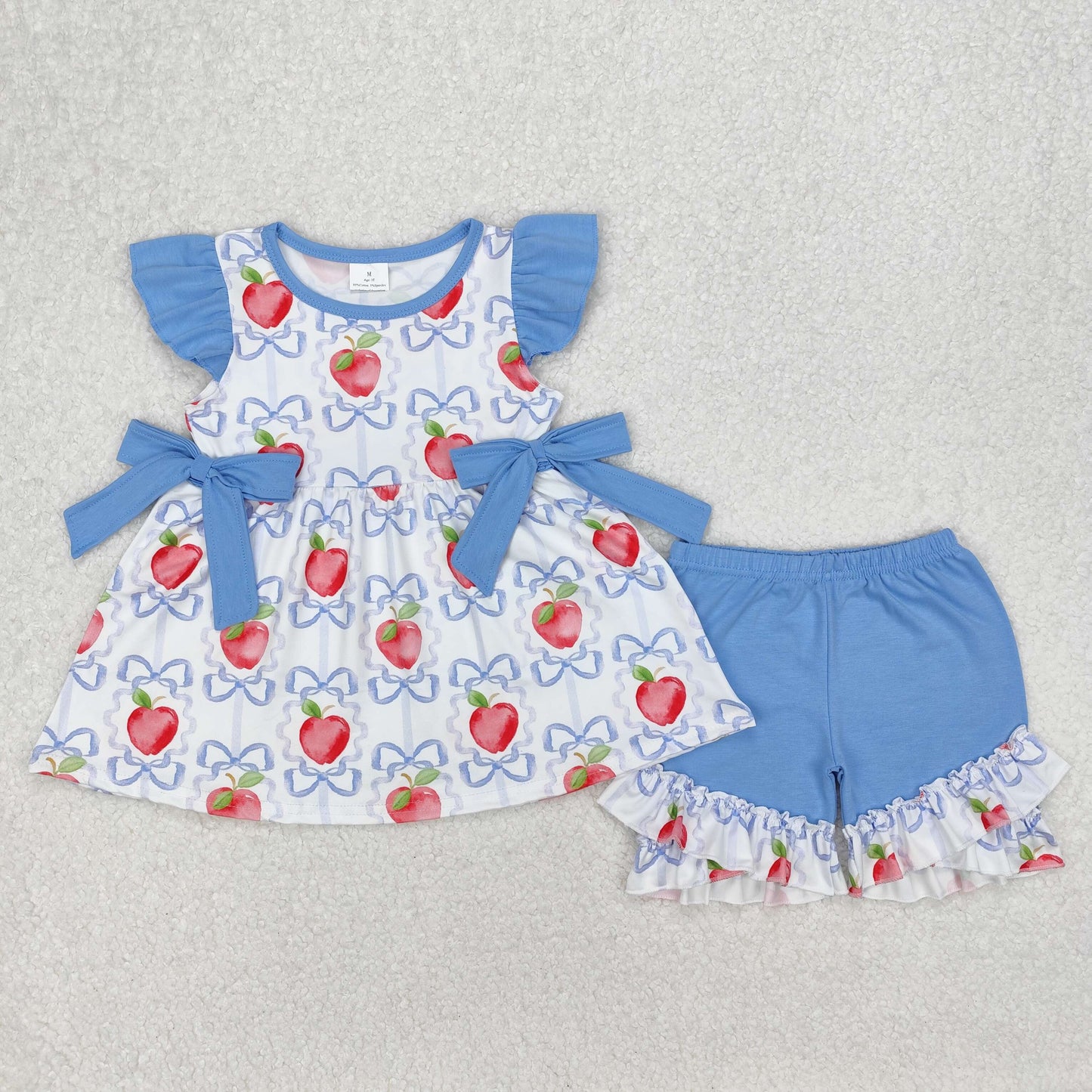 GSSO2114 bow apples back to school girl summer outfit 202503 RTS