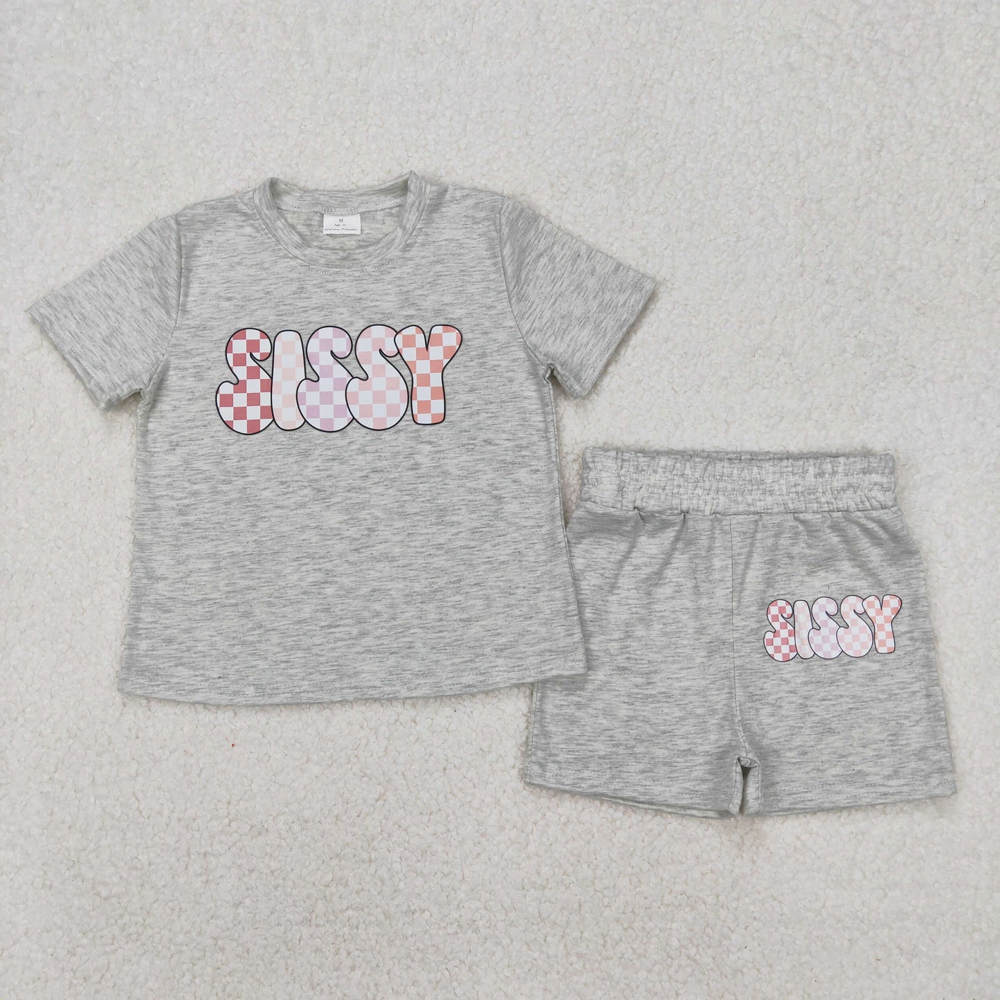 GSSO2135 baseball cotton vinyl short sleeve shorts girl outfit 202503 RTS( Free shipping order $100+