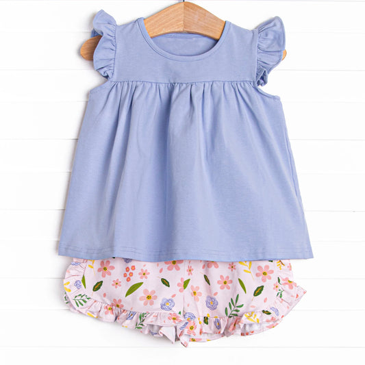 GSSO2136 flowers short sleeve shorts girl outfit 202502 preorder