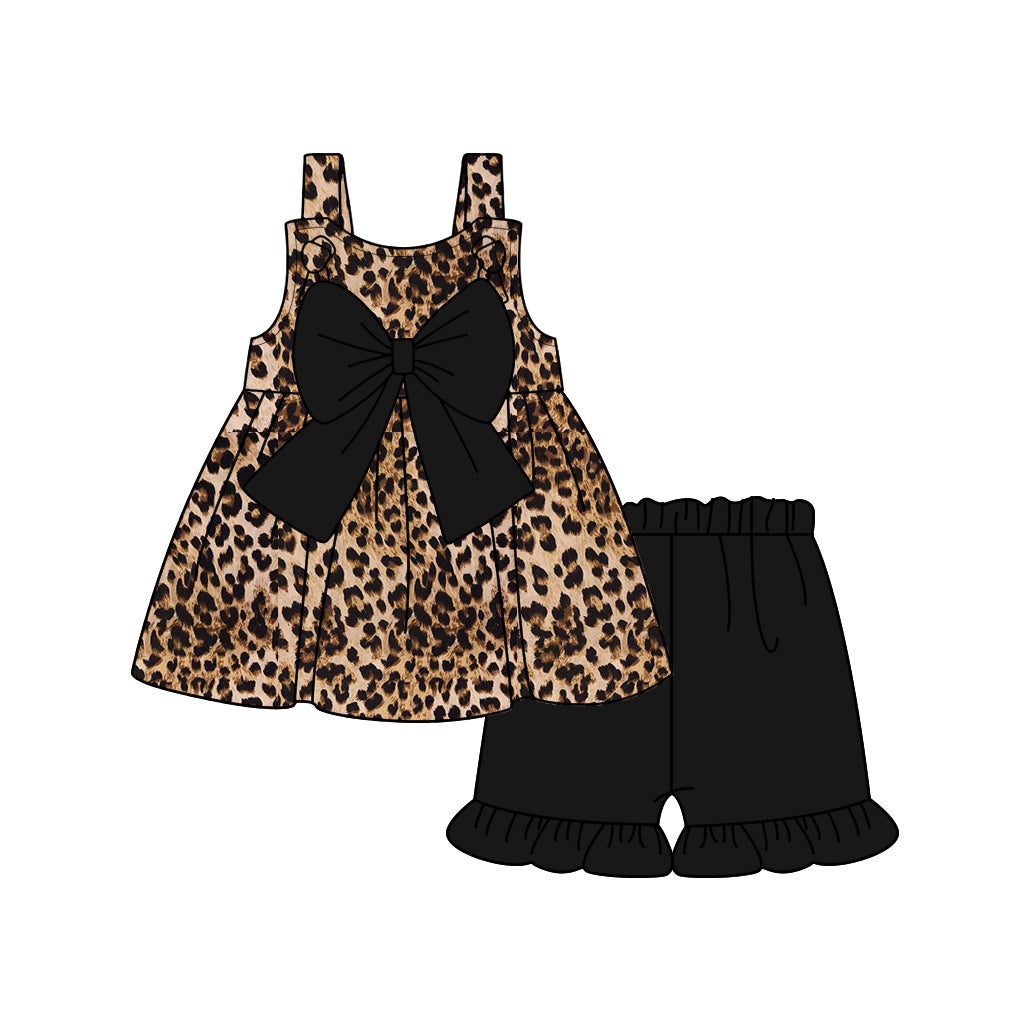 GSSO2137 leopard short sleeve shorts girl outfit 202502 preorder