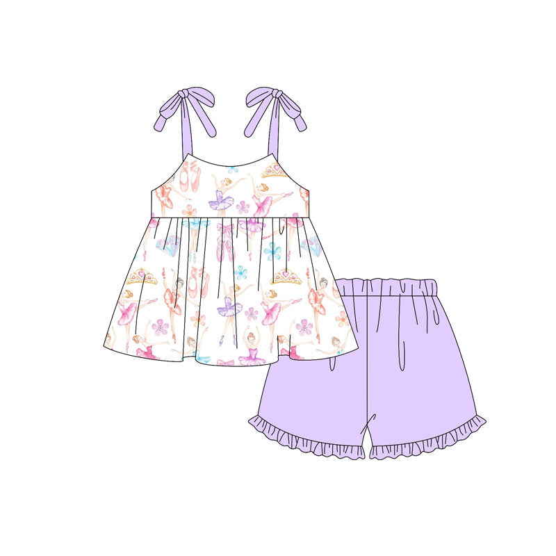 GSSO2138 dancing ruffle short sleeve shorts girl outfit 202502 preorder