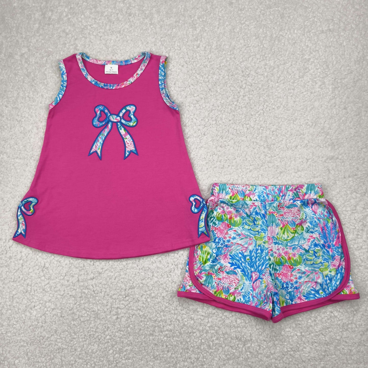 GSSO2149 embroidery bow flowers western girl summer outfit 202504 rts