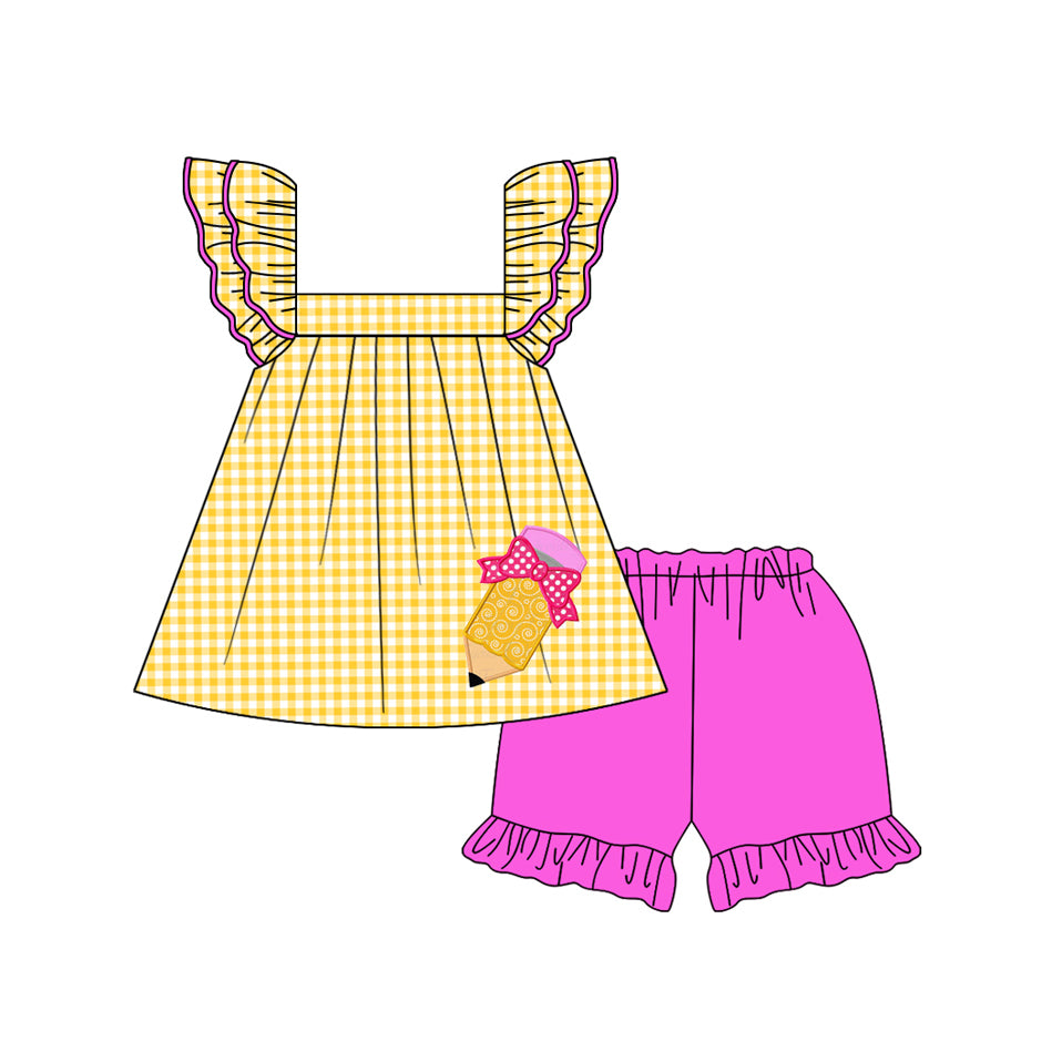 GSSO2157 back to school pencil short sleeves girl outfit 202405 preorder