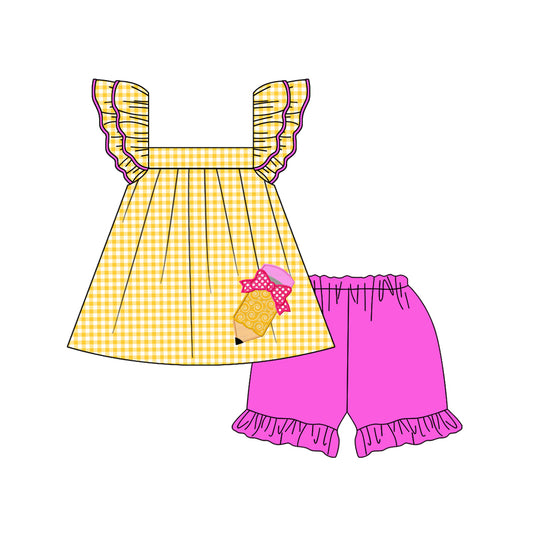 GSSO2157  back to school pencil short sleeves girl  outfit 202405 preorder