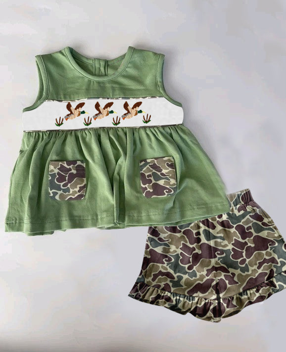 GSSO2193 preorder western duck short sleeve shorts girl summer outfit 202502