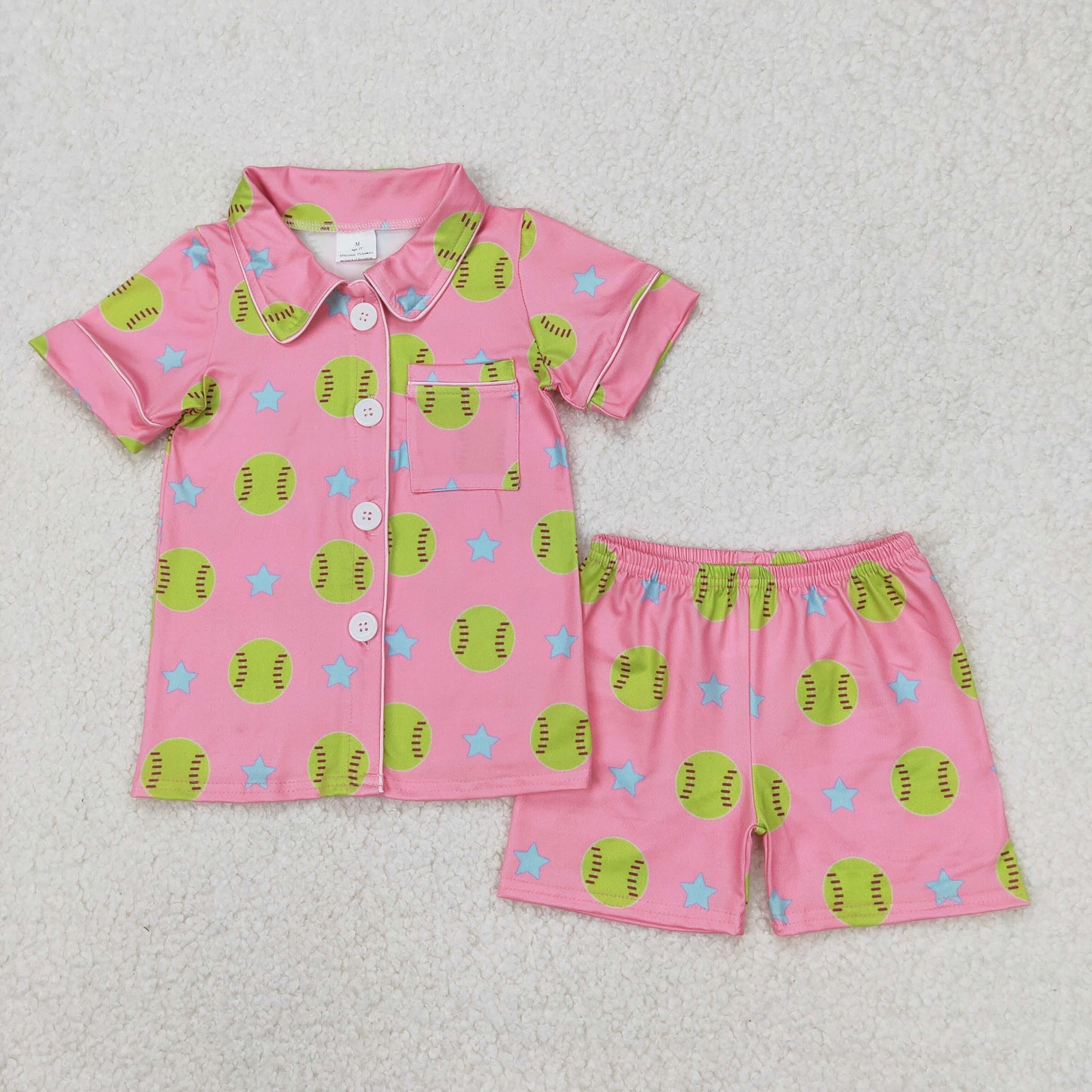 GSSO2203 baseball stars  girl pajamas summer outfit 202503 RTS