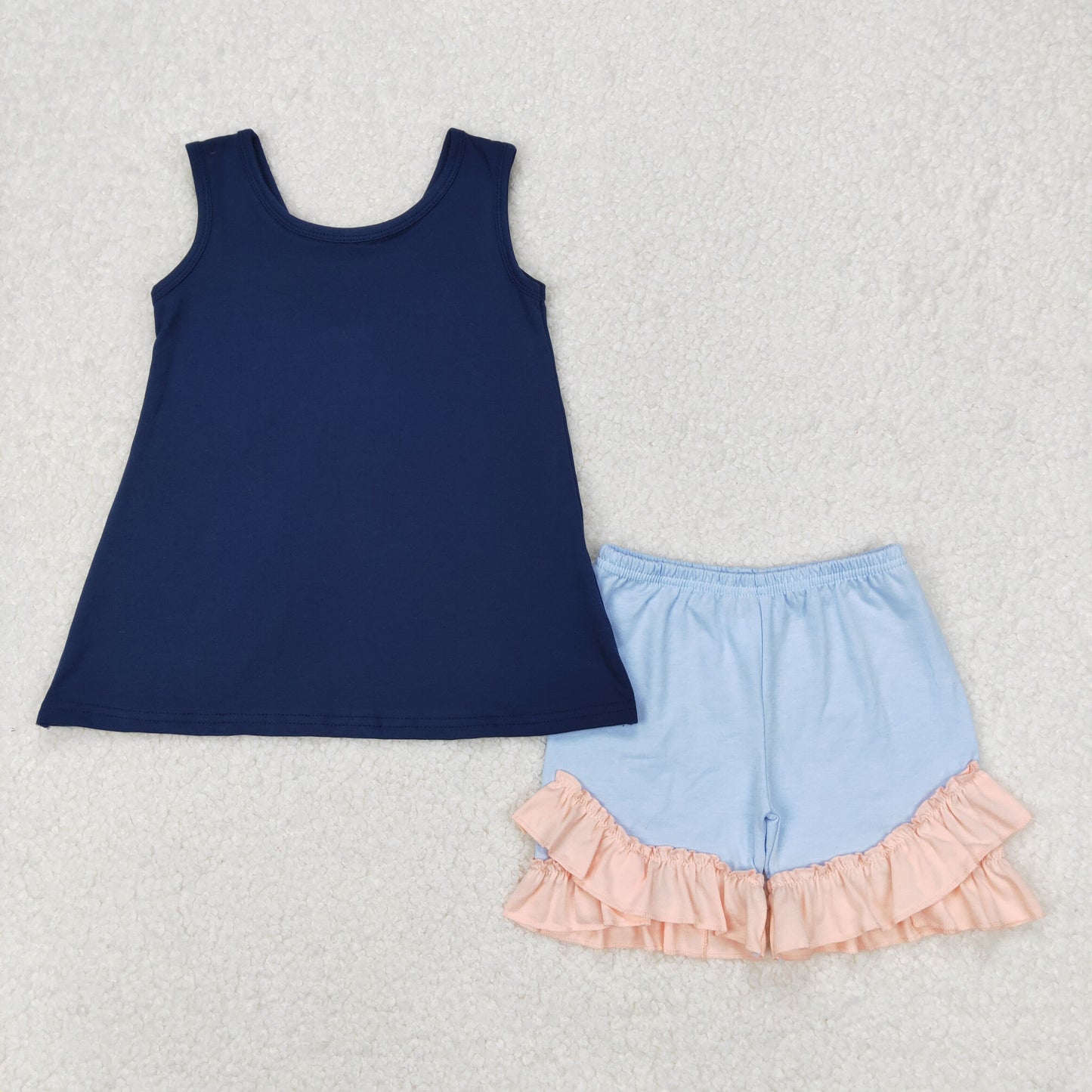 GSSO2272 bow blue western girl summer outfit 202503 RTS