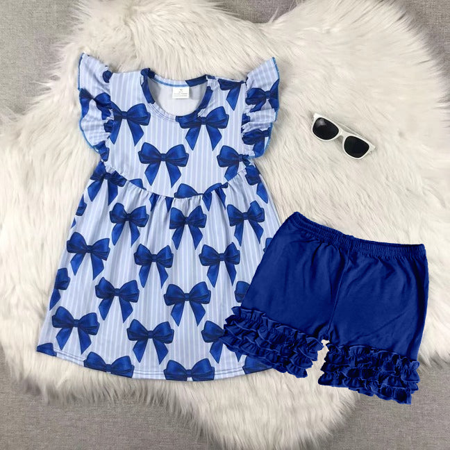 GSSO2359 bow blue girl summer outfit 202503 preorder