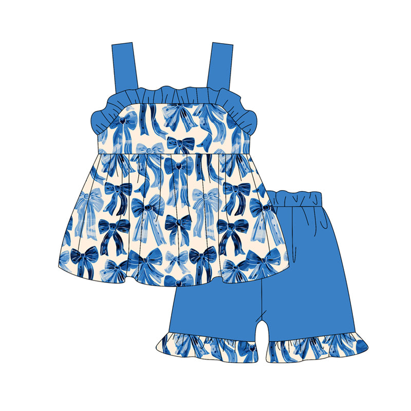 GSSO2369 bow flowers girl summer outfit 202503 preorder