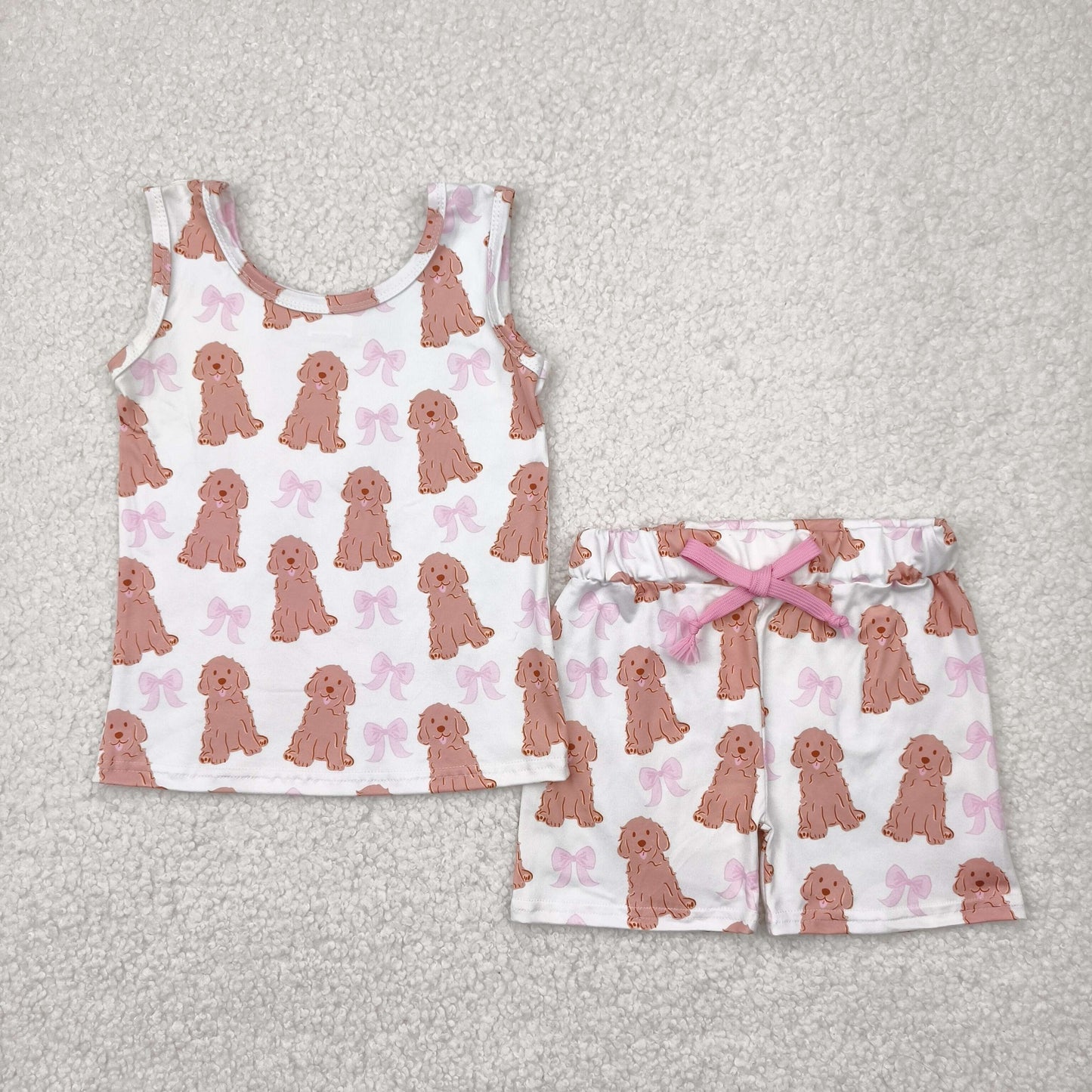 GSSO2475 dog bow girl summer outfit 202504 RTS