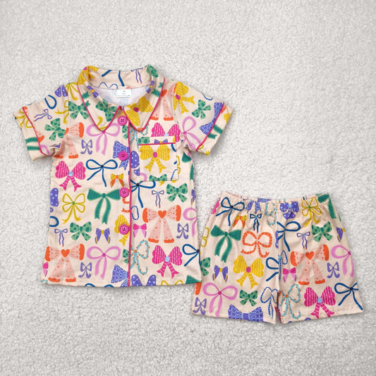 GSSO2487 bow pajamas girl summer  outfit 202504 RTS