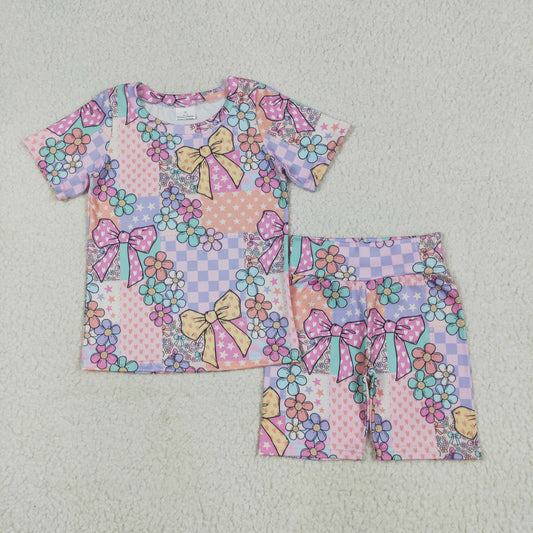 GSSO2509  bow girl summer pajamas outfit 202506 RTS