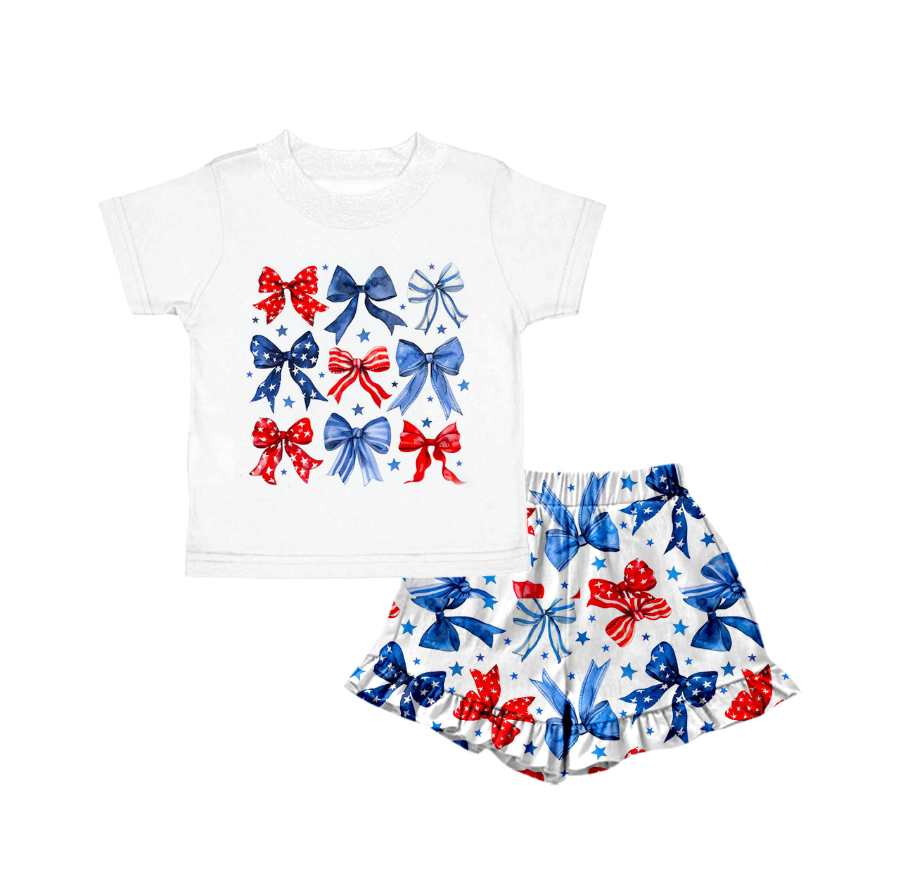 GSSO2512 preorder bow 4th july girl summer outfit 202503