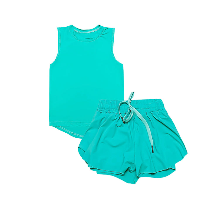 GSSO2572 组合 yoga Solid color cotton girl summer outfit 202504 preorder