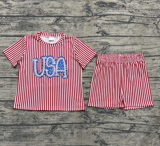 GSSO2577  preorder 4th July America USA boy summer outfit 202505