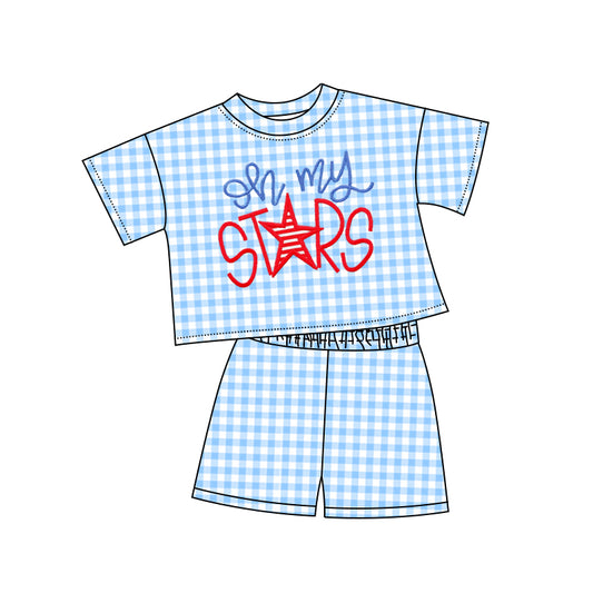 GSSO2578  preorder 4th July America USA boy summer outfit 202504