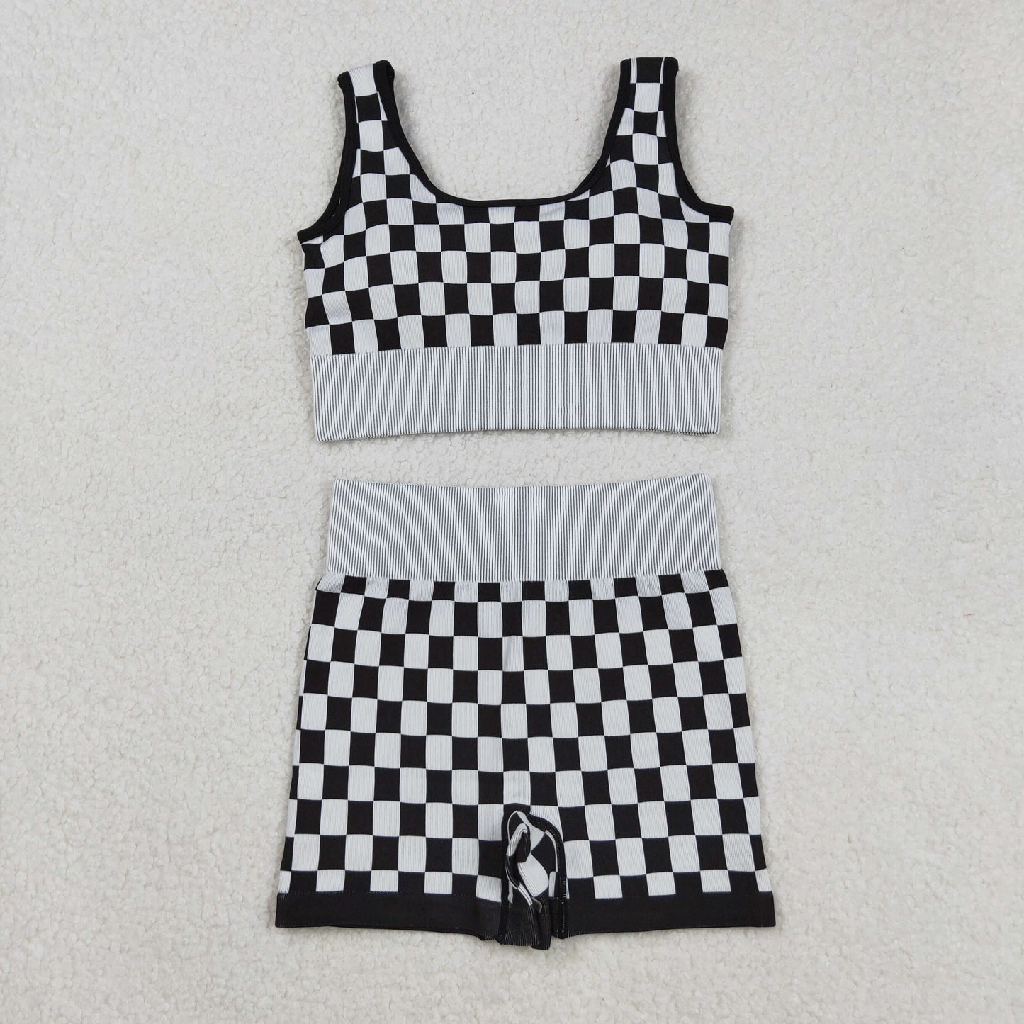 GSSO2703 adult Checkerboard Black long women outfit 202509 sibling RTS Free shipping order $100+