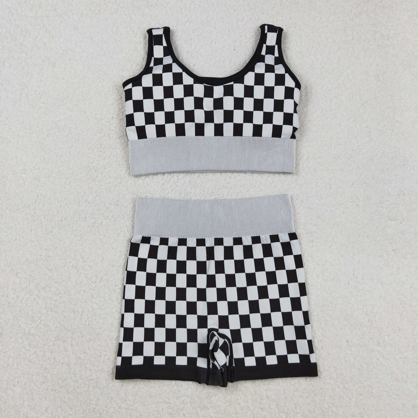 GSSO2703 adult Checkerboard blacklong women outfit 202509 sibling RTS