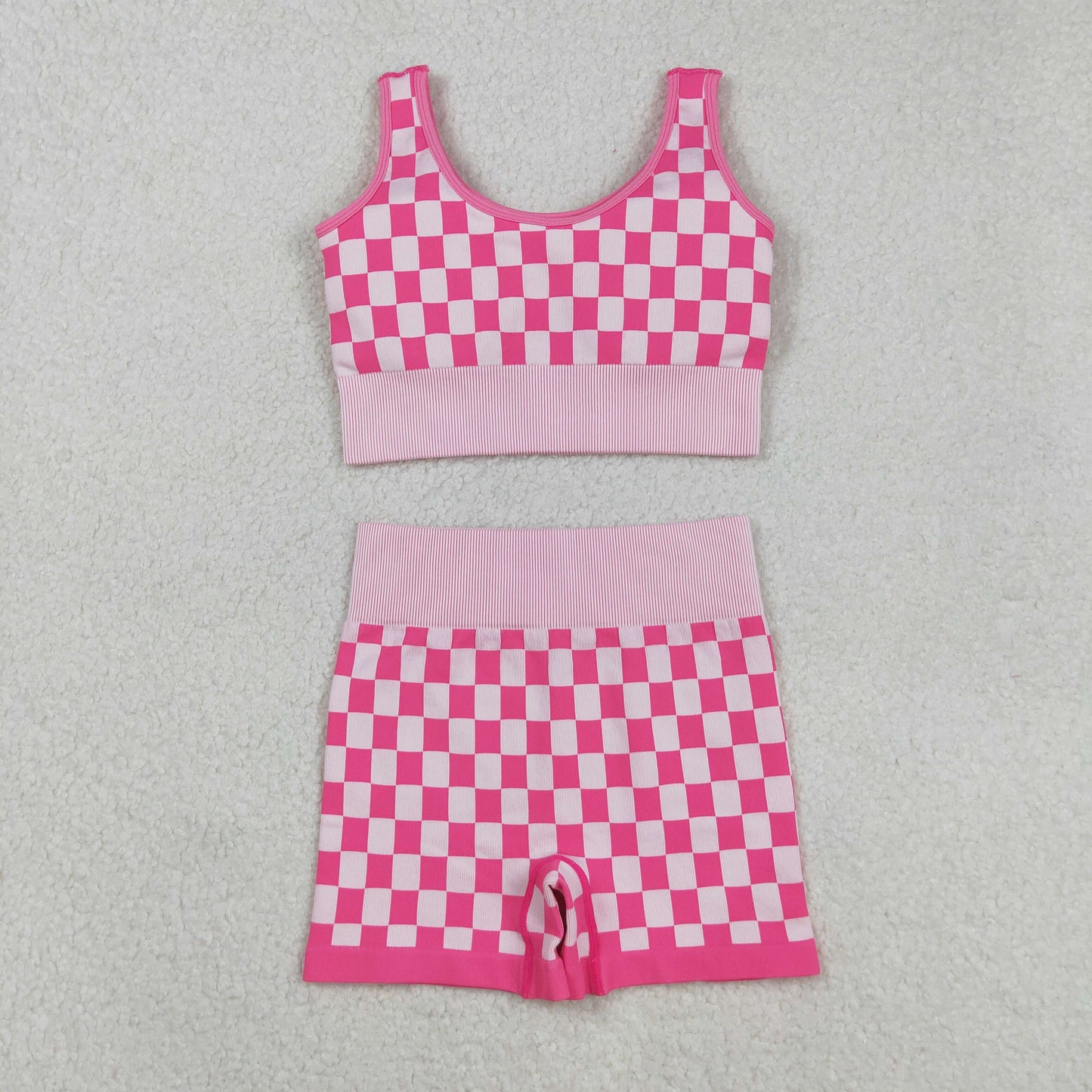 GSSO2704 adult Checkerboard pink long women outfit 202509 sibling RTS