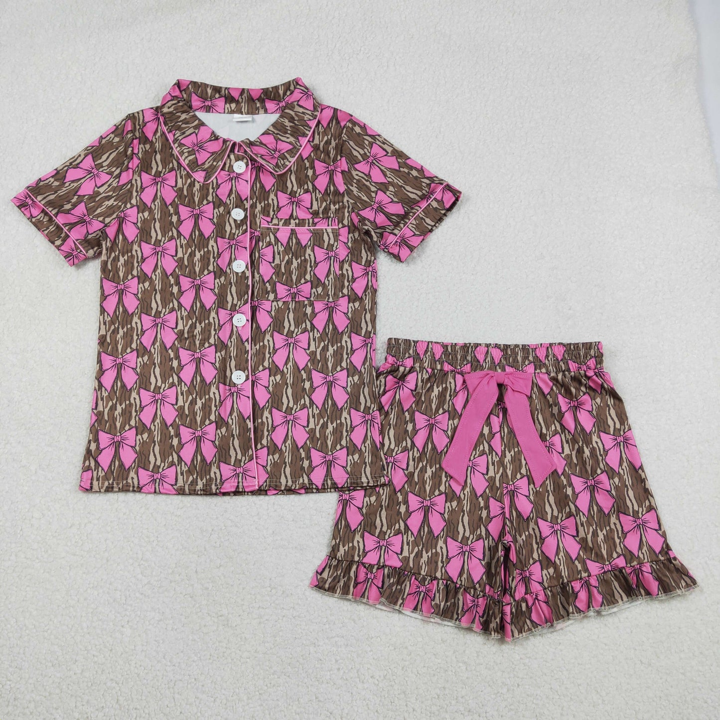 GSSO3137 pink adult camo women pajamas SET OUTFIT 202601 RTS