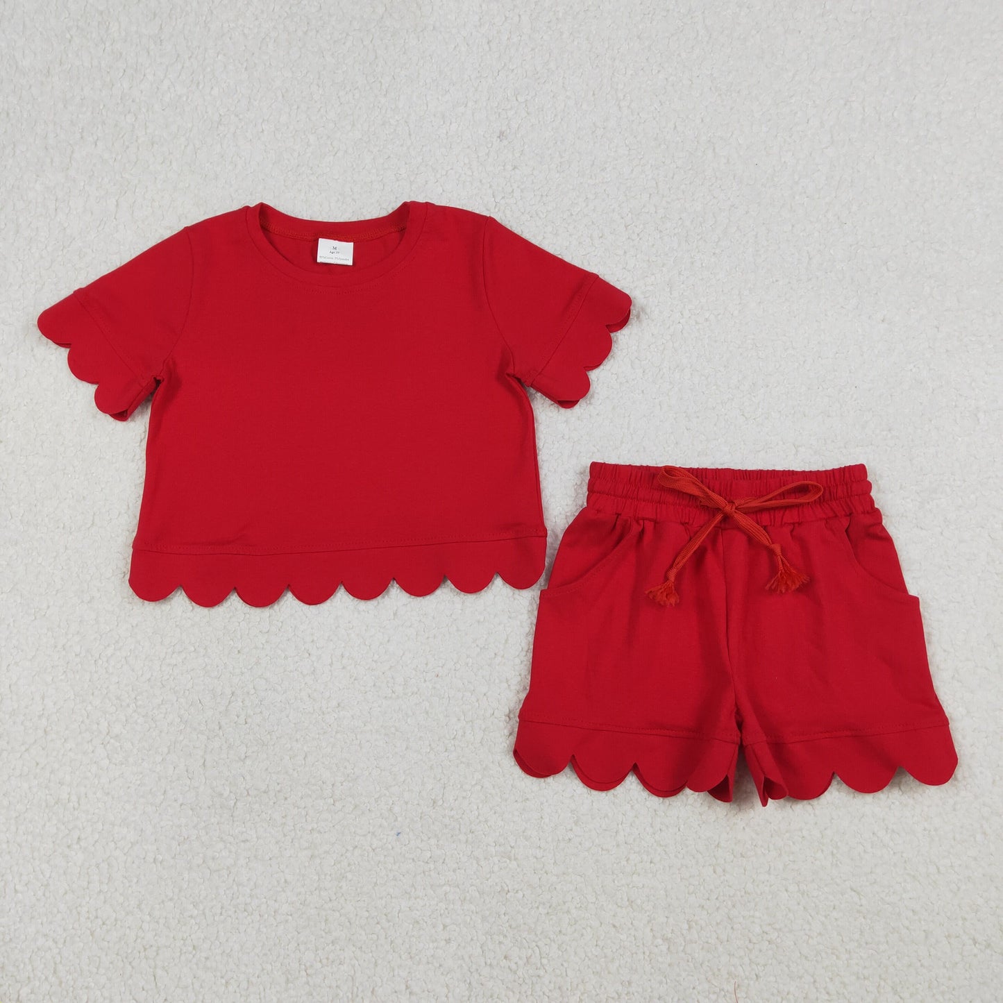 GSSO3177 red cotton GIRL summer outfit 202603 RTS
