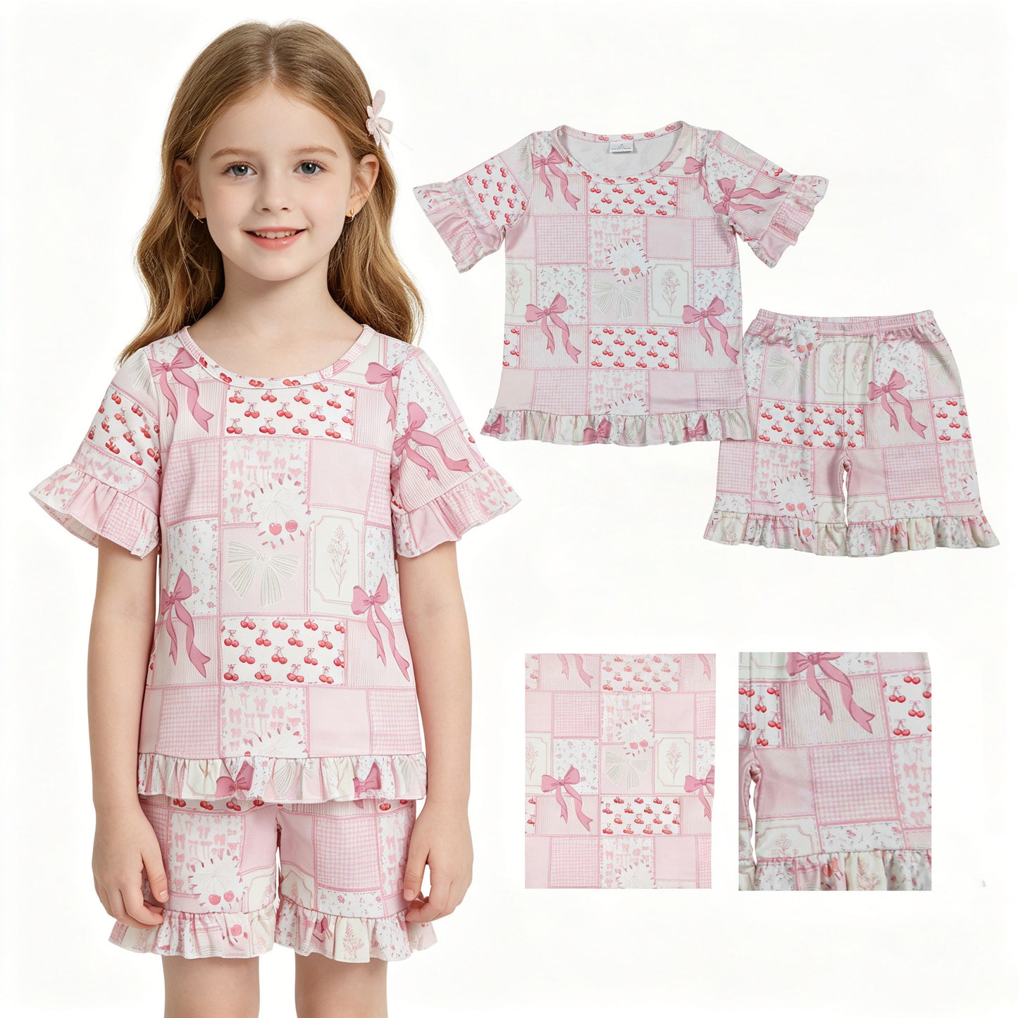 GSSO3321 bow flower GIRL summer outfit 202604 RTS