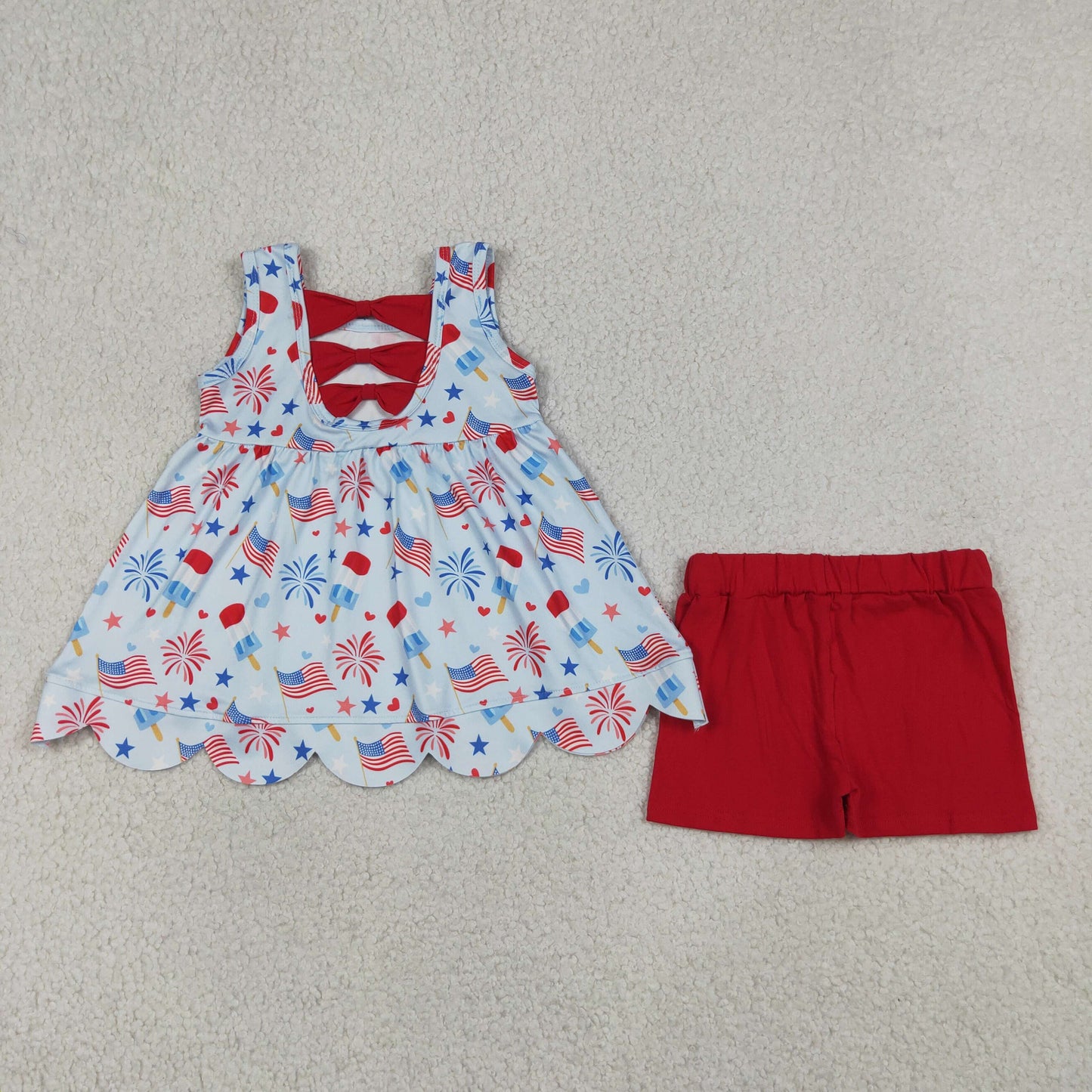 GSSO3386 4th July Scallop ruffle flowers girl outfit 202605 RTS
