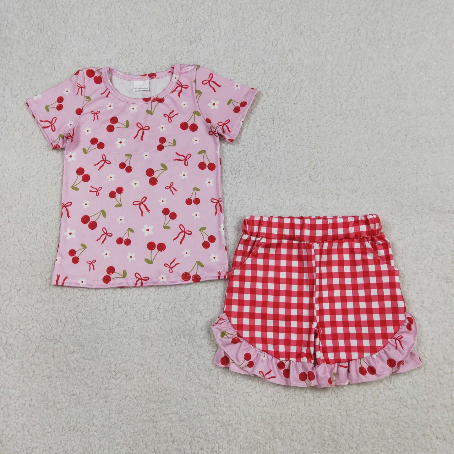 GSSO3470 cherry bow girl summer outfit 202603 RTS
