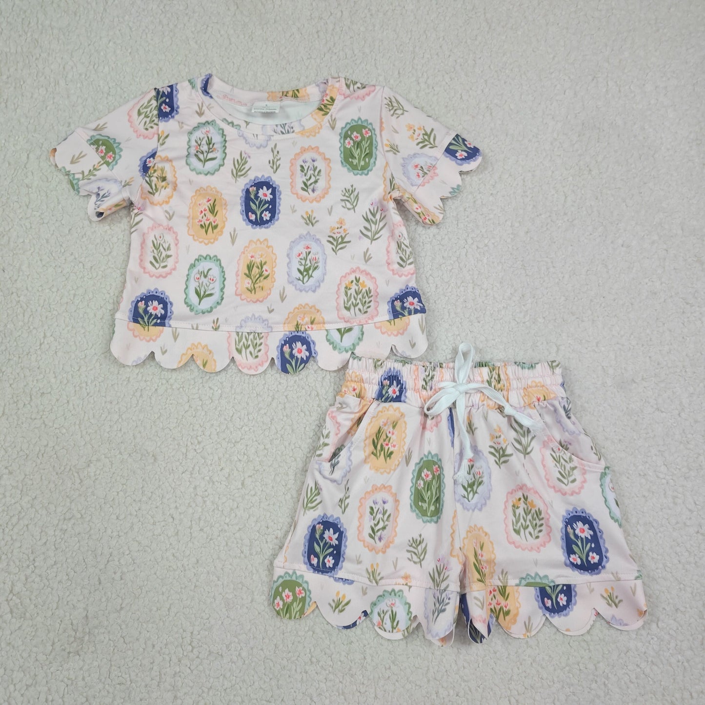 GSSO3643 Scallop flower bow GIRL summer outfit 202608 RTS