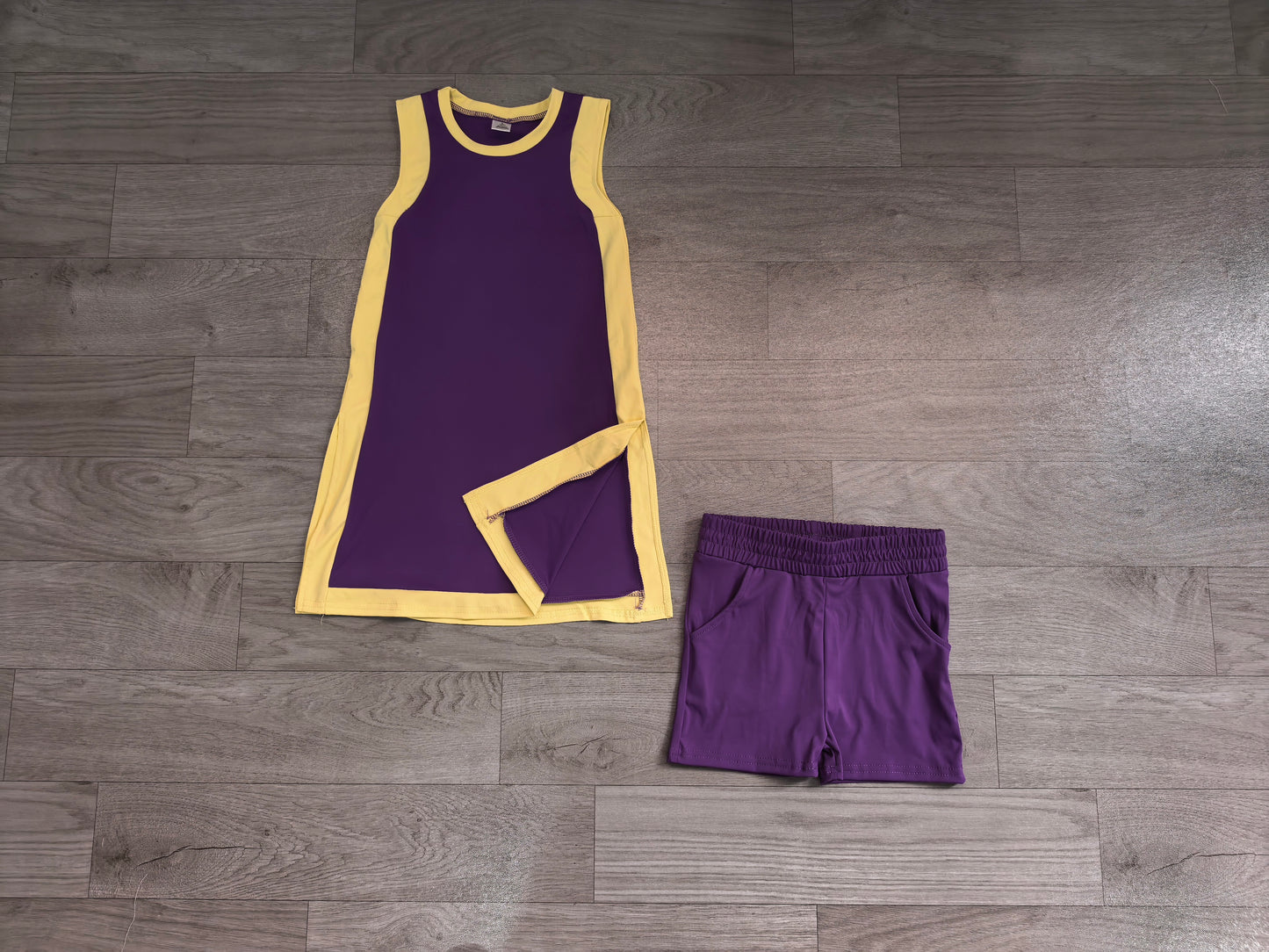 NO MOQ Sample-Real Pics preorder GSSO3844 purple YOGA girl shorts outfit 202609