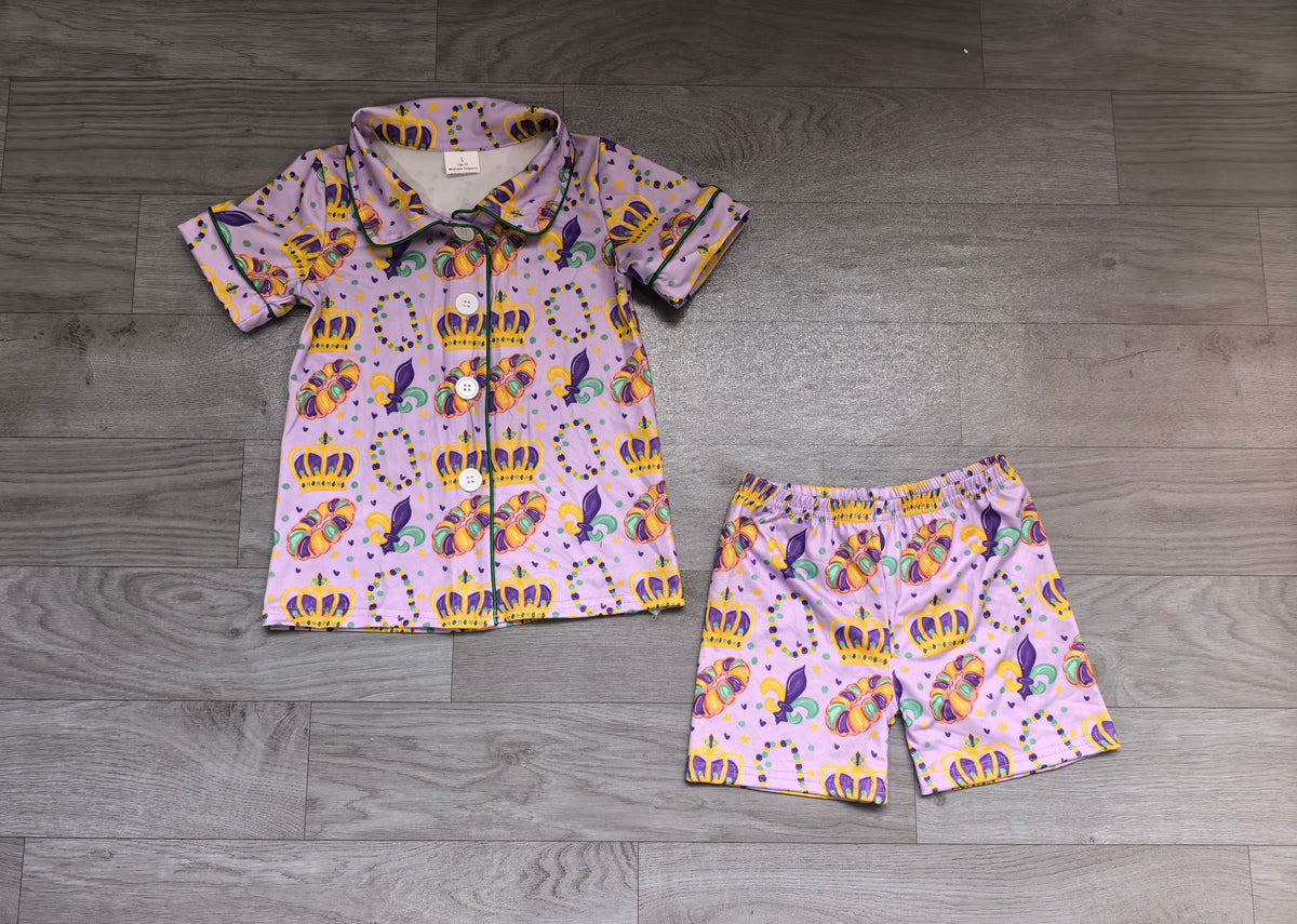 Sample-Real Pics GSSO3862 Baby Girl Clothes Floral Mixed Print Short Sleeve Top And Short Set