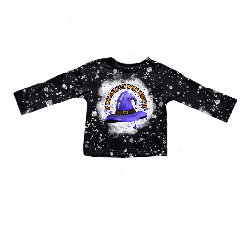 GT0215 western top tee season halloween hat witch girl boy t-shirt preorder 20230609