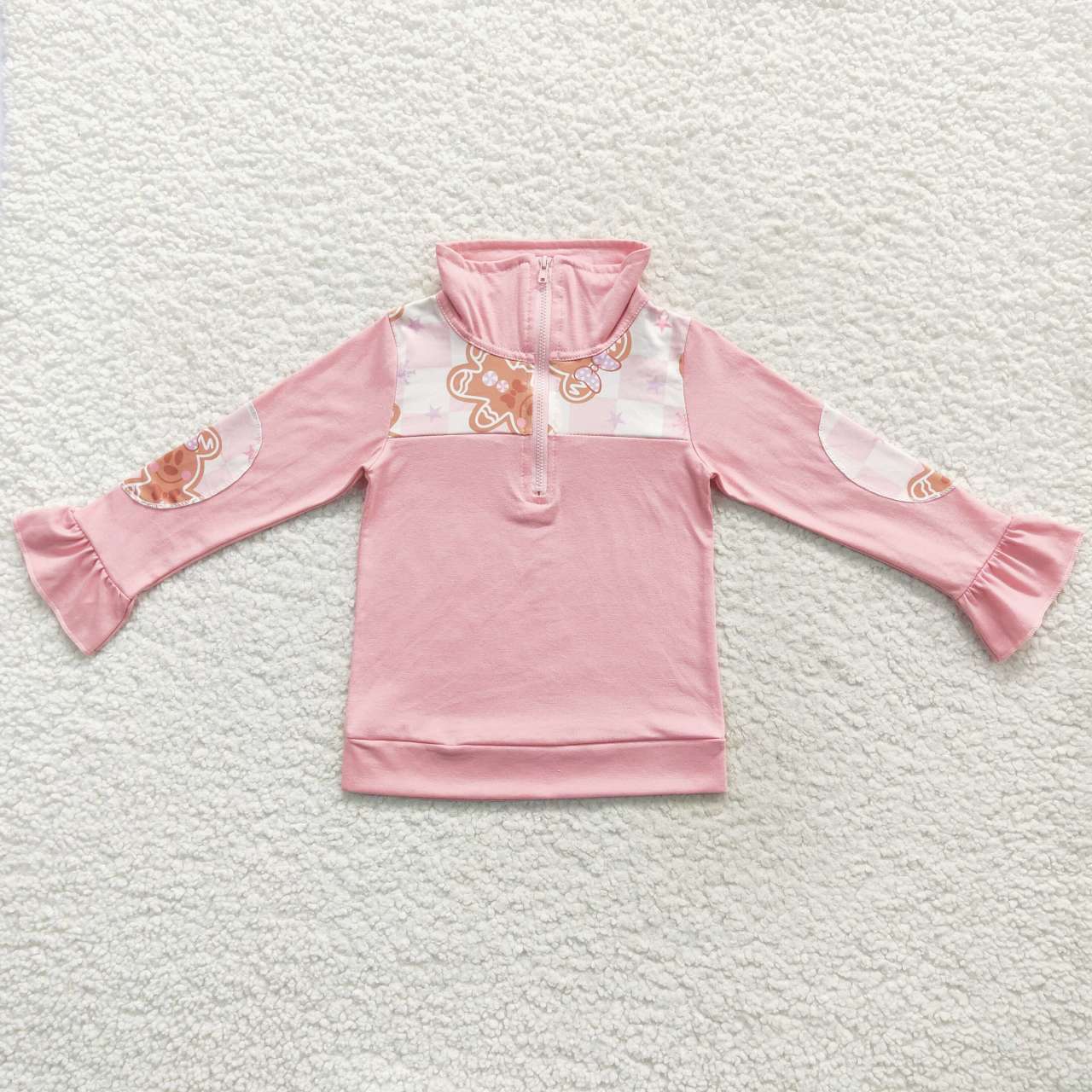 GT0218 Christmas pink long sleeve girl pullover zipper top 20230831 RTS