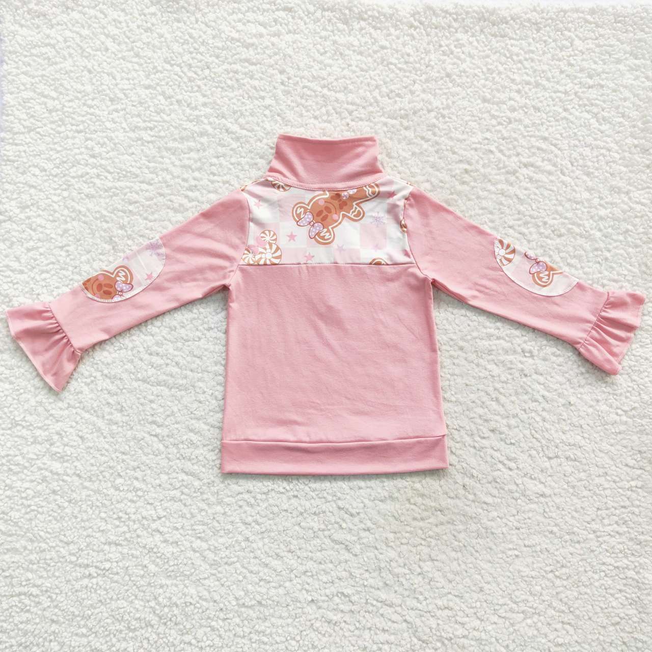 GT0218 Christmas pink long sleeve girl pullover zipper top 20230831 RTS