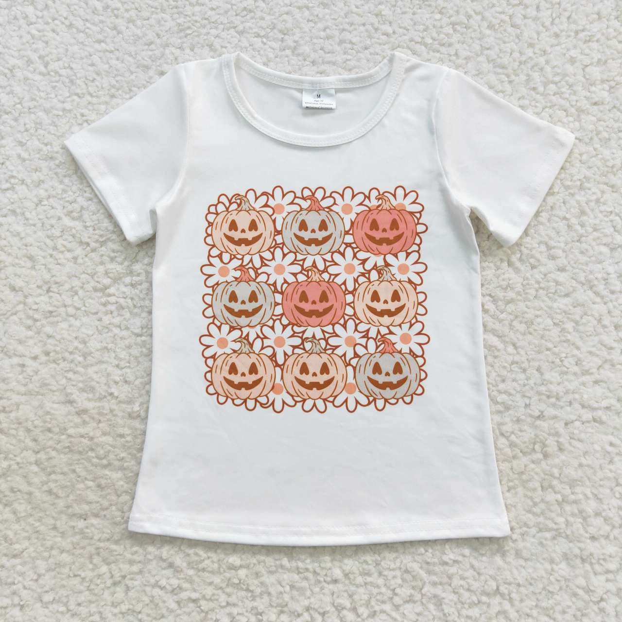 GT0290 western top tee halloween pumpkin smile girl boy t-shirt RTS20230825