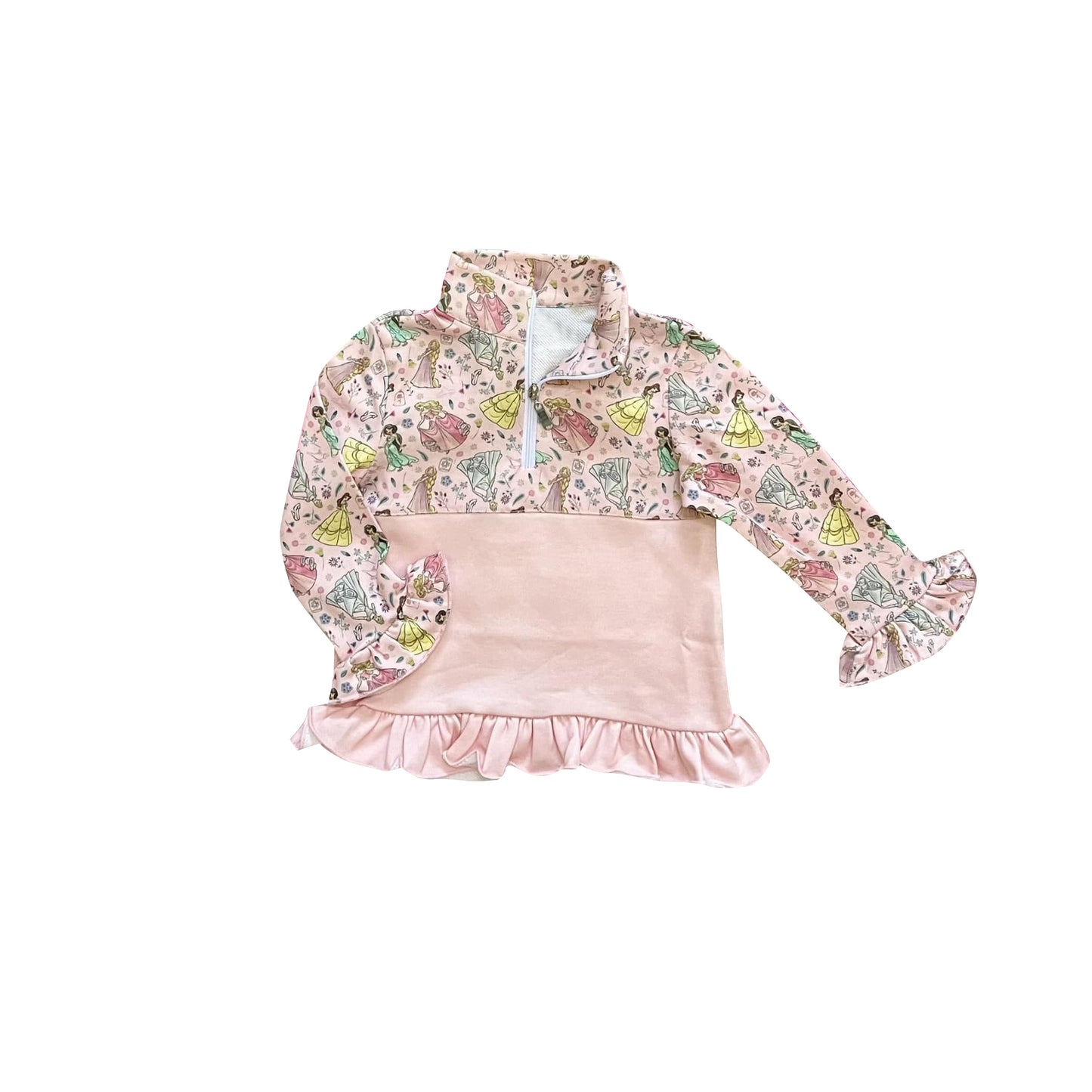 GT0297 RTS long sleeve princess collar girl pullover zipper top 20231011