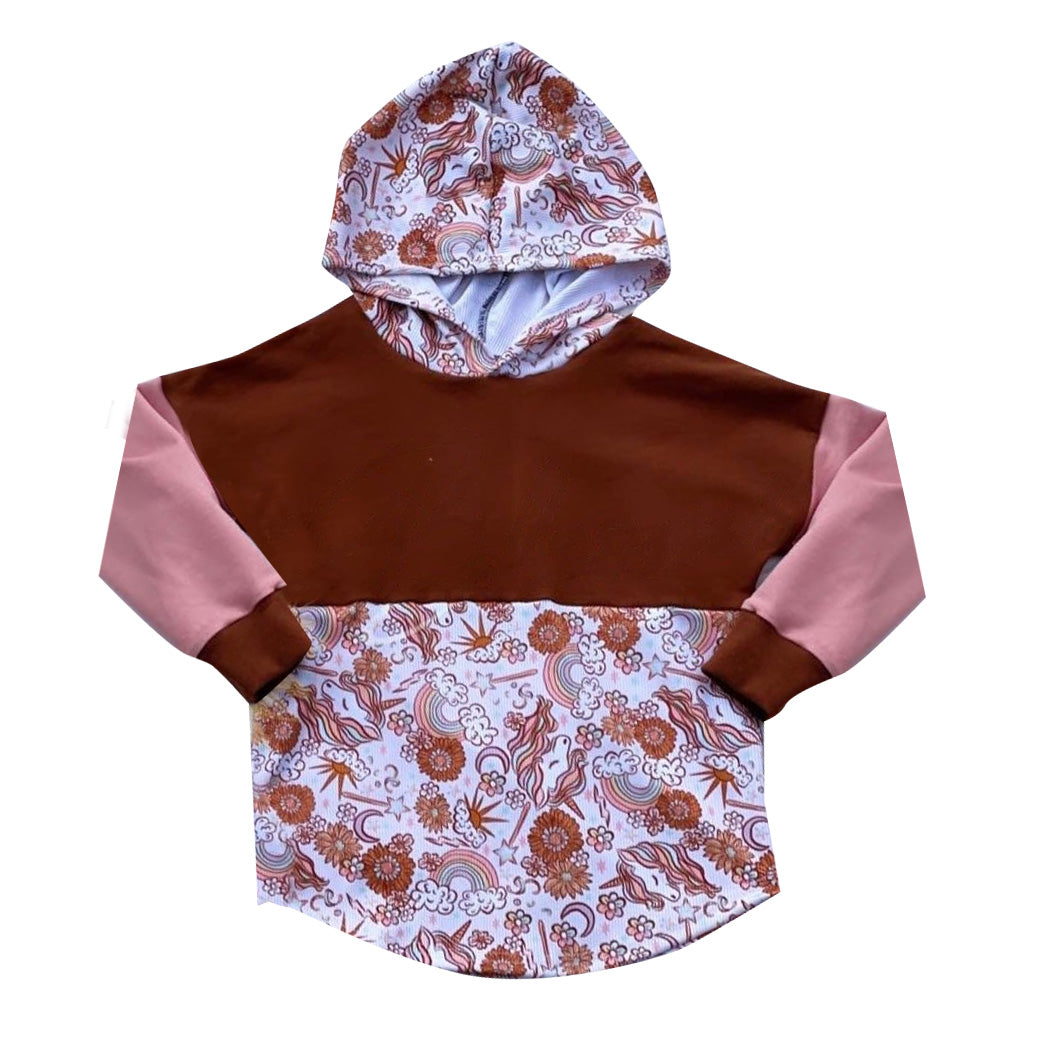 GT0306 western unicorn long sleeve hoodie girl pullover top 20230816 preorder