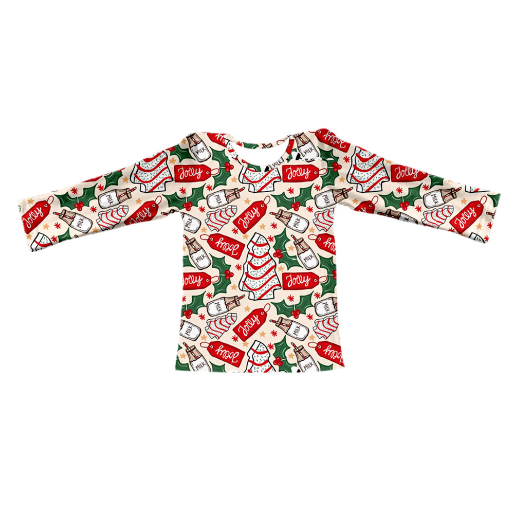GT0326 girl Christmas santa long sleeve  top 20231004 RTS