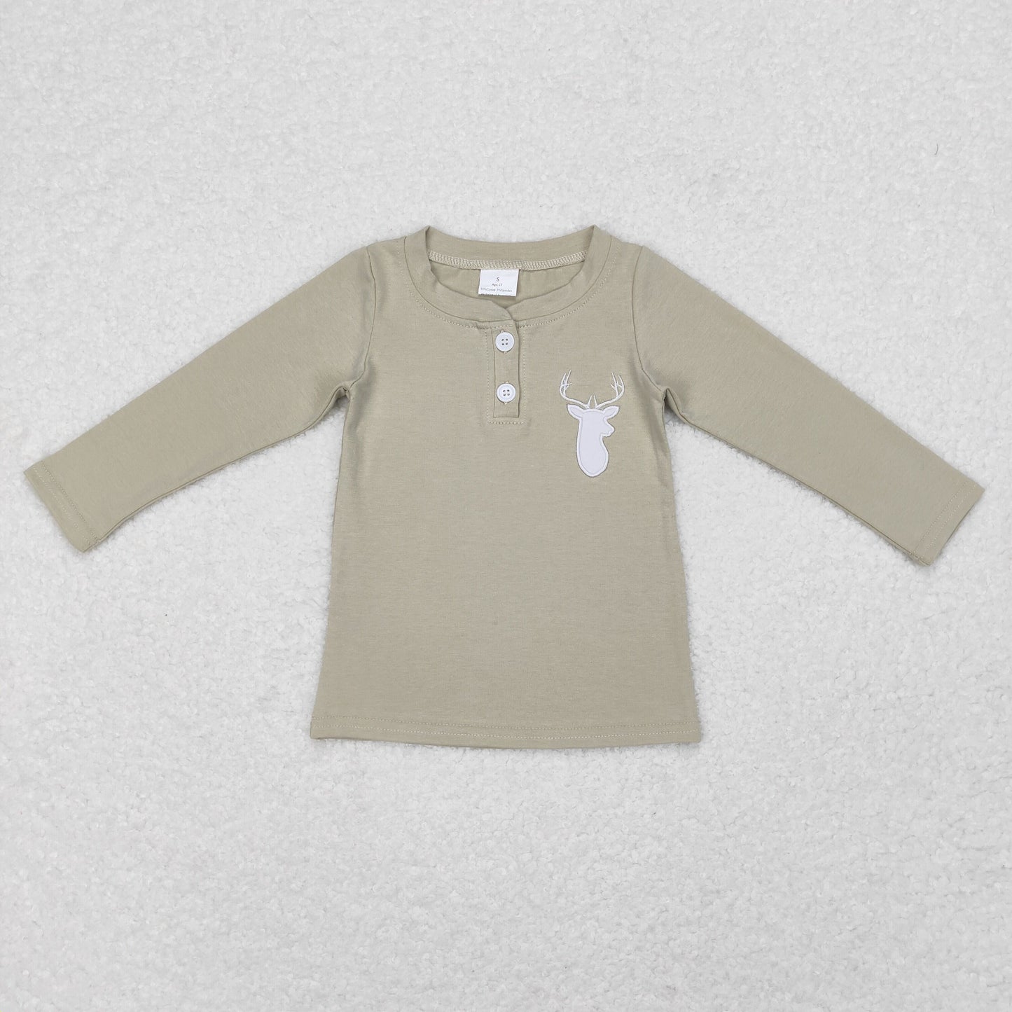 GT0353 long sleeve embroidery duck western gray top button boy shirt RTS 20231121