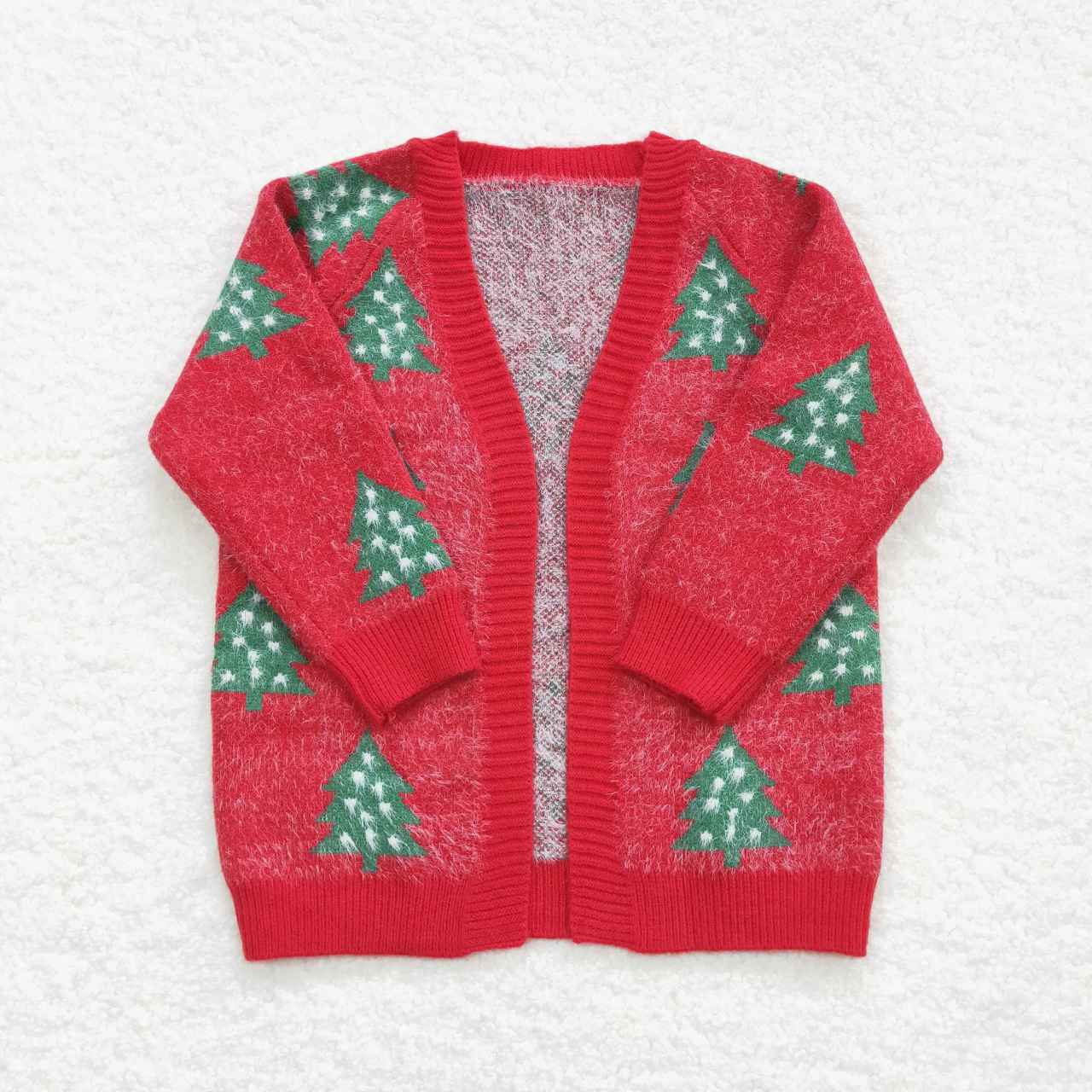 GT0356 新GT1114 Christmas tree red V-neck cardigan sweater 20231018 RTS