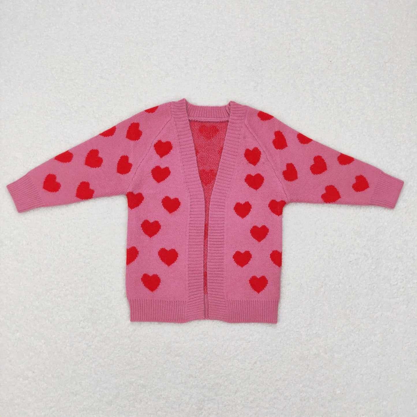 GT0372 hot pink love valentine V-neck pocket cardigan thicker sweater RTS 20231114