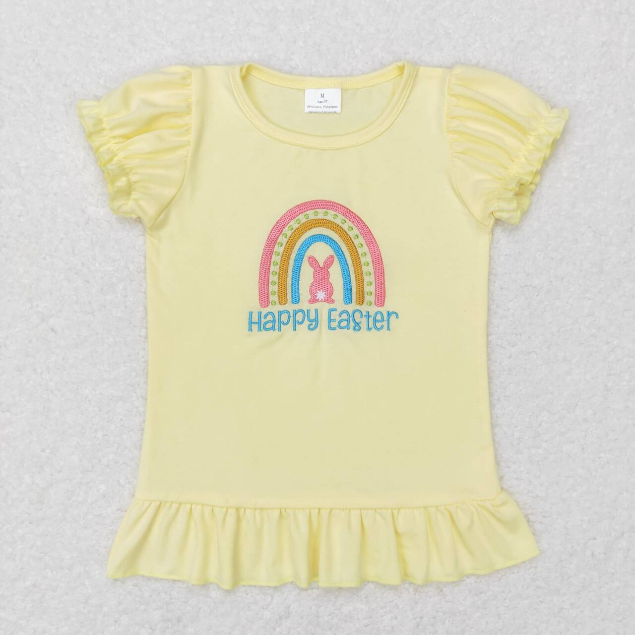 GT0393 bunny he is risen Easter egg top tee girl t-shirt RTS 20231121