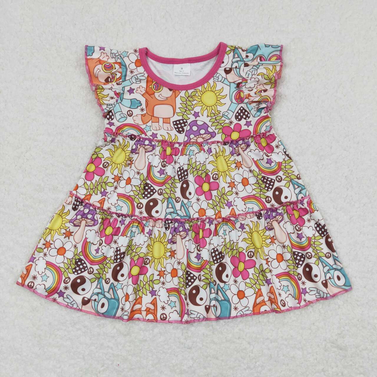 GT0477 western flower dress girl top tee t-shirt 202404 RTS