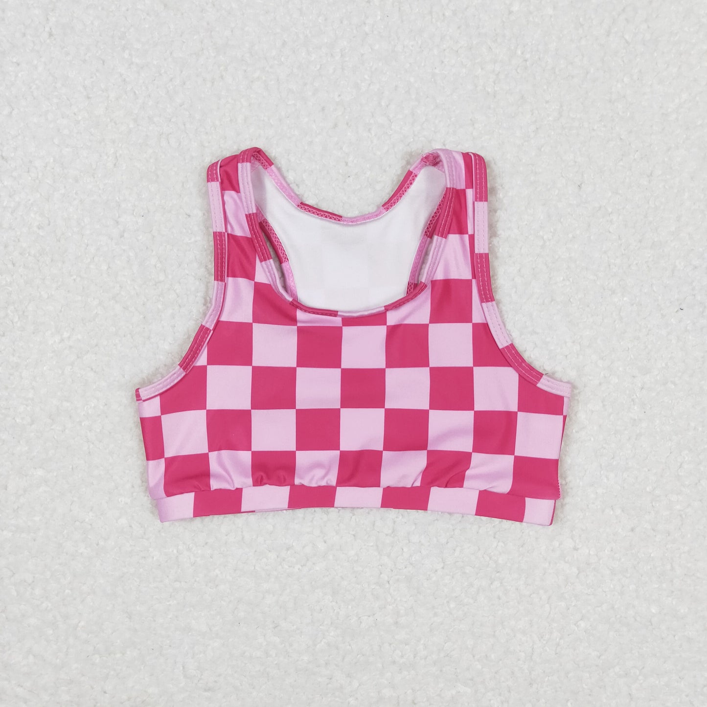 GT0521 western checkerboard Belly short girl top tee t-shirt RTS 202405