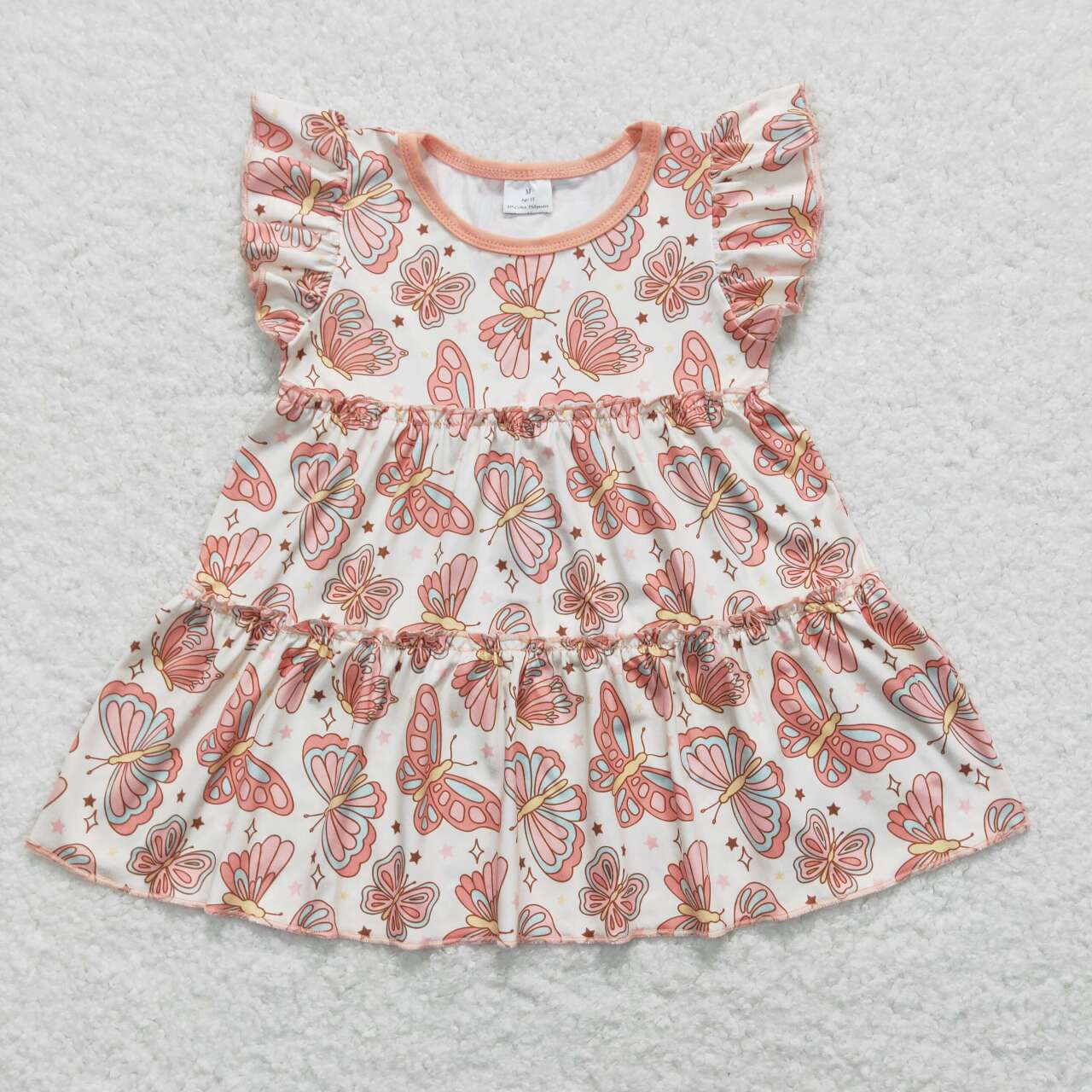 GT0558 western butterfly dress girl top tee t-shirt 202403 RTS