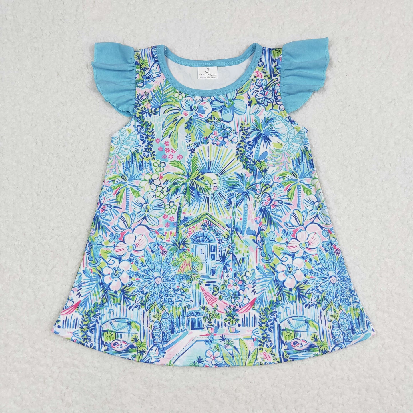 GT0562 flower dress girl top tee t-shirt 202405 RTS Sibling